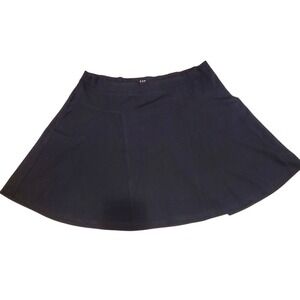 Three Dots Navy Ponte‎ Y2K Skater Circle Skirt Mini 3X Academia Preppy Twee